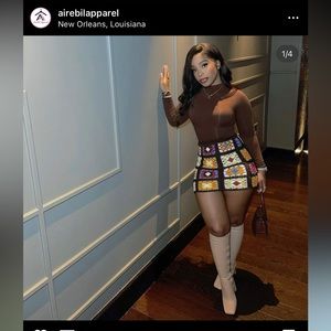 Patchwork Mini Skirt knit crochet material. Trended on tik tok, not sold anymore